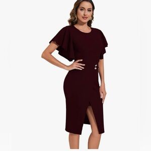 WINE RED DRESS. NWOT